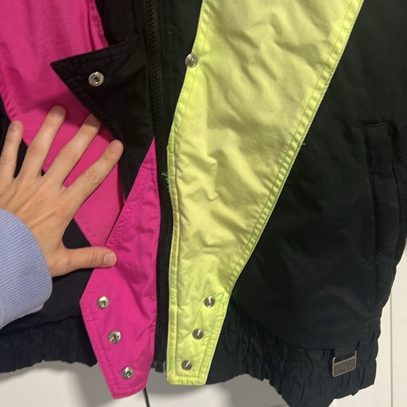 White Stag Neon Pink and Green Retro Ski Jacket - Picture 7 of 10